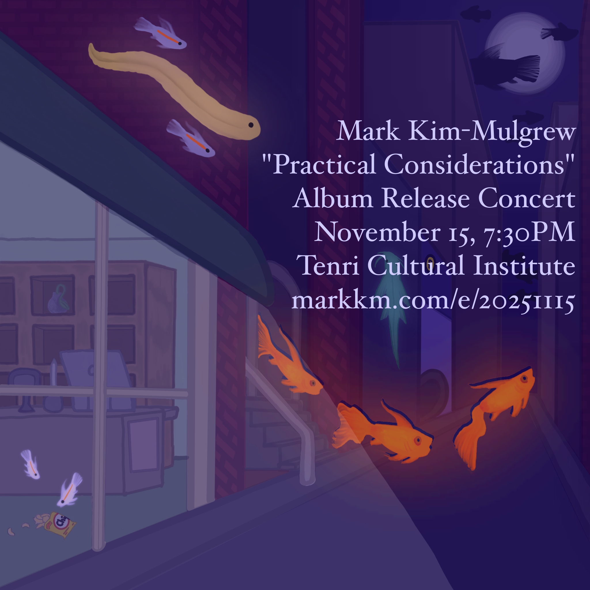 A poster for the November 15, 2025 Practical Considerations album release concert